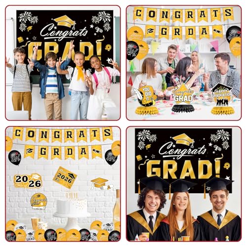 50% Off Gold 2026 Graduation Decorations Set - Image 7