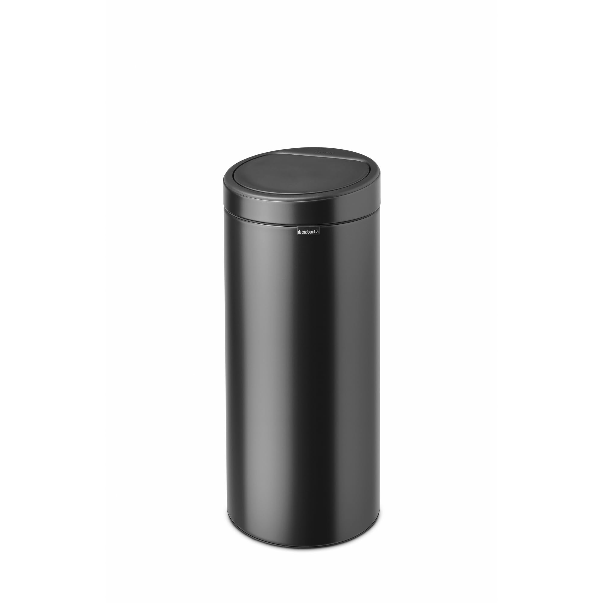 Brabantia Bo Touch Poubelle de cuisine 30 L | Grande poubelle douce au toucher avec seau intérieur | Poubelle à dos plat peu encombrante pour la cuisine | Solution de déchets élégante | Gris confiant