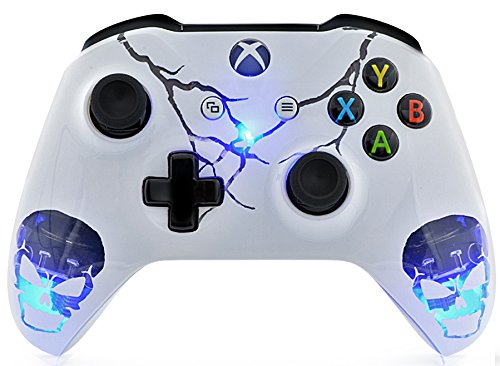 Skulls White Xbox One S UN-MODDED Custom Controller Unique Design (with 3.5 Jack)