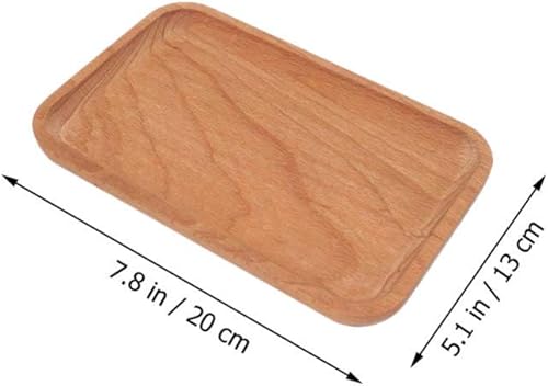 Miniatura 7 de Cabilock Bandejas de madera para alimentos de madera, platos de madera, plato de exhibición de servidor de alimentos, plato de pan, plato de servir