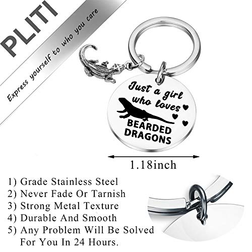 PLITI Lizard Gifts Lizard Lover Jewelry Bearded Dragon Charm Just a Girl Who Loves Bearded Dragon2