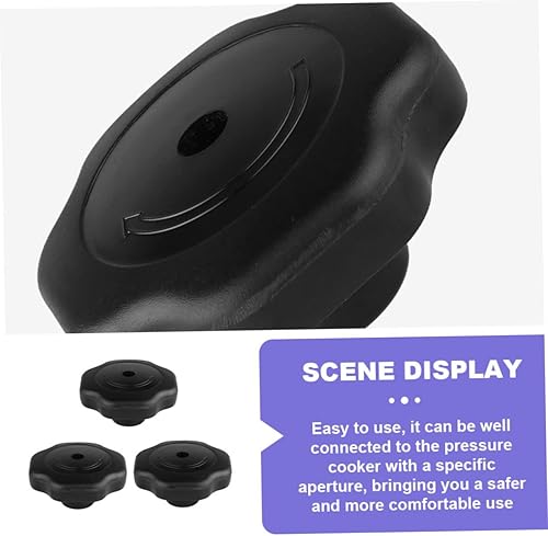 Miniatura 8 de Angoily Ge Perillas de repuesto para estufa, tapa universal para olla, 2 piezas, perilla de olla a presión, color negro giratorio para rotar,