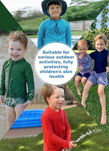 Image of MIVEI Toddlers Full Zip Up UV Rash Guard SPF Swim Shirts - Baby Boys Girls Long Sleeve Sun Protection Shirts Quick Dry UPF50+