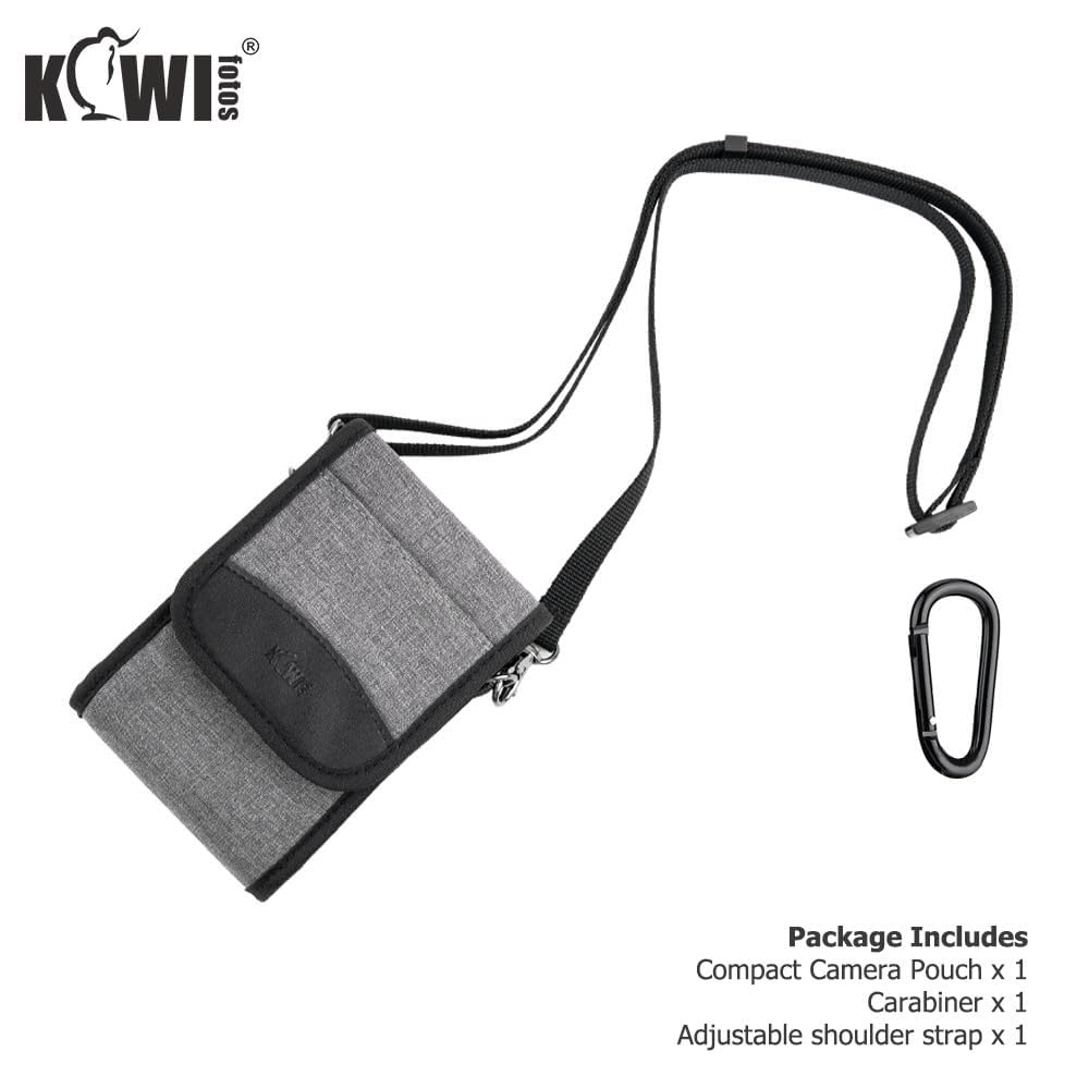 Kiwifotos Custodia Compatta per Fotocamera Digitale Sony ZV-1II ZV-1F ZV-1 RX100 Serie, Ricoh GR GRII GRIII, GRIIIx HDF GRIV, Olympus TG7 TG6 TG5 TG4 et SX740 G7X G5XII - Grigio (13 x 8,0 x 5,0cm)