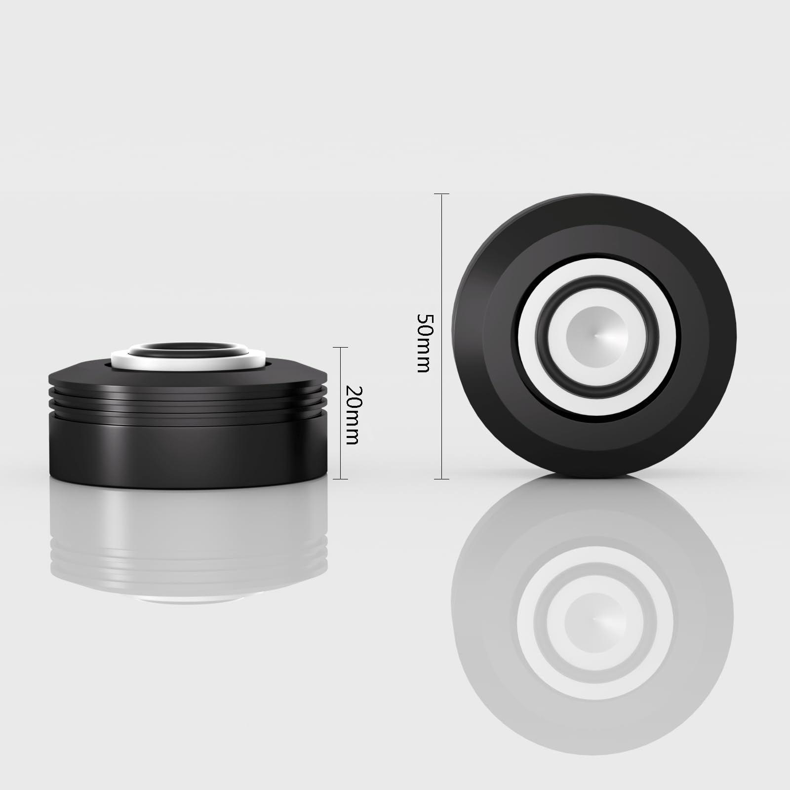 Pies de aislamiento de 50 mm x 20 mm, almohadillas antideslizantes y antivibraciones, adecuados para puntas de altavoz, soporte para altavoces, 4 unidades