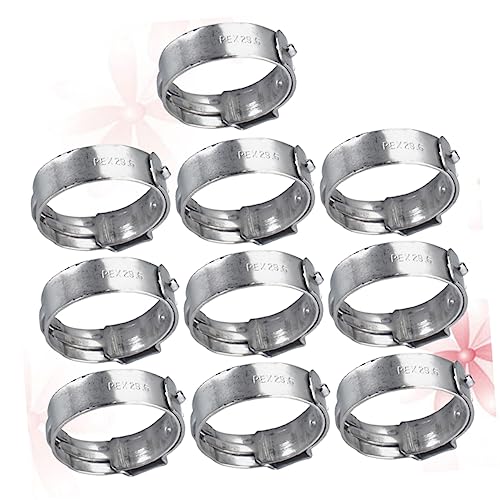 DOITOOL 10pcs Stainless Steel Single Ear Hose Clamps Drive Hose Clips for Gas Durable Resistant Pipe Fasteners for Automotive Industrial and Home Applications