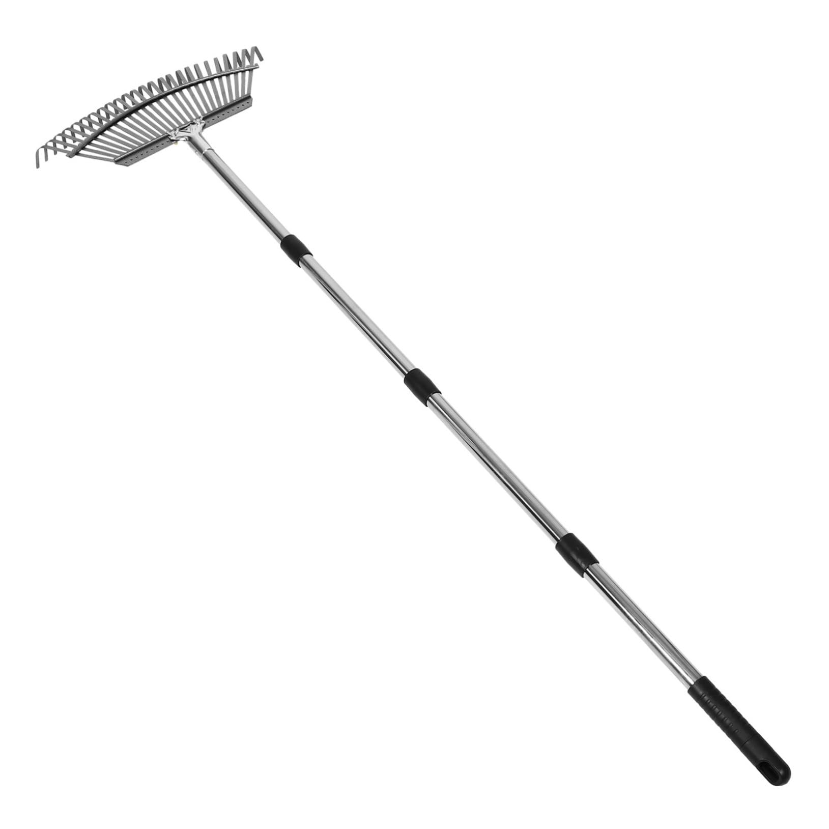 Rastrello Ad Da Giardino in Acciaio Inossidabile Rastrello Per e Foglie Denti Per Allentamento Del e Raccolta Regolabile e Compatto Per Manutenzione Del Giardino