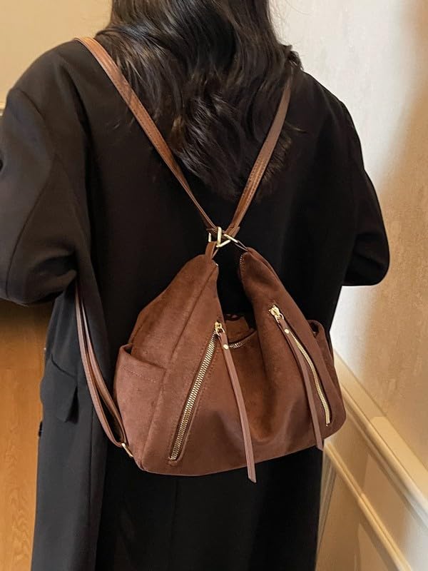 Slouchy Suede Hobo Bags Trendy Underarm Shoulder Bag Underarm Satchels Underarm Satchels Trendy Solid Retro Tote 20254