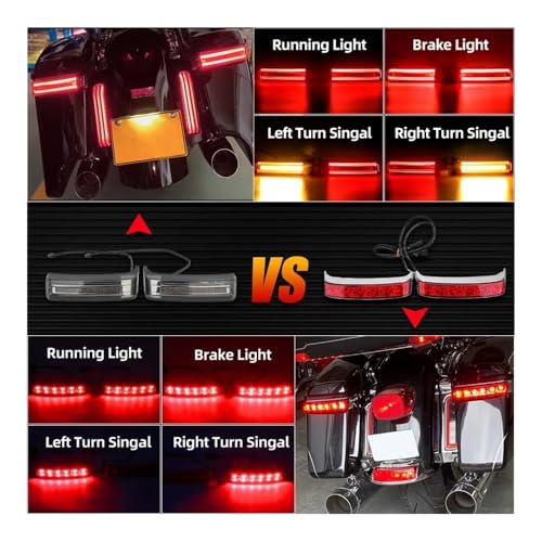 Clignotants accessoires motos sacoches LED feu arrière stop Touring 97-22 - 7