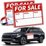 Magnetic FOR SALE Sign for Car (2 Pack) - Reusable Dry Erase Vehicle Magnet, 12.2'x9'...