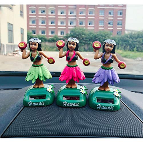 Sharplace Hondenspeelgoed, model Solar Hawaii, meisjes, dans bobblehead, ornament voor huis, auto, kantoor - B-roze - Image 3