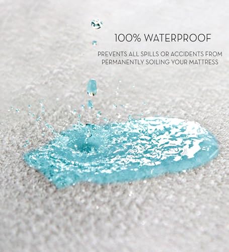 Image of Springtek 100% Waterproof Mattress Protector | Premium Cotton Mattress Bed Cover | Breathable and Non-Allergenic Ultra Soft Fitted Bed Protector | 84x72 Inch, King, Maroon
