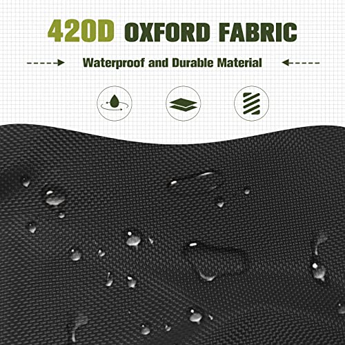 Patio Hanging Egg Chair Cover 420D Outdoor Double Wicker Egg Swing Covers Waterproof Patio Swing Loveseat Dust Protector 91X80 Inches Black #TOP4