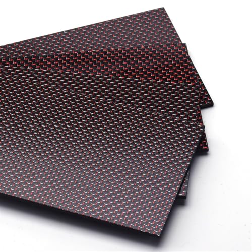 1pcs 195x240 mm 3k Full Carbon Fiber Board Red and Silver Brushed Woven Smooth Frosted Carbon Fiber Panel 0.5mm 1mm 1.5mm 2mm 3mm 4mm 3k Carbon Fiber(195x240x4.0mm Matte)