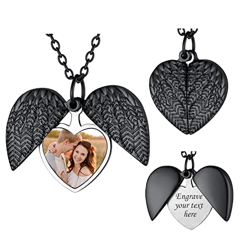 FindChic Locket Necklace for Women, Silver/Black/Rose Gold/Gold Plated Personalized Memorial Gifts, Custom Photo Jewelry for Loved Ones, Birthday Valentine's Day Keepsake, Versatile Styles A