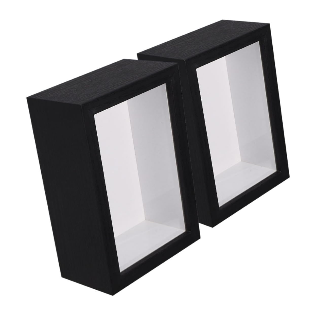 Cabilock Boîte en Bois 2pcs pour Spécimens D'insectes et Plantes Pressées, Cadre D'exposition Minimaliste Noir, Usage Polyvalent pour Mur et Vitrines