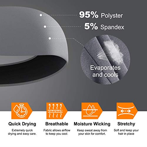 Easyoung Headbands For Men, 3 Pack Guys Workout Sweatbands Sport Headbands For Running, Crossfit, Working Out And Performance Stretch Workout Hairbands, Moisture Wicking Versatile Headbands Fits All #TOP2