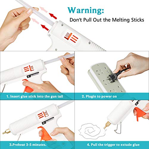150 Watts Hot Glue Gun With 4 Copper Nozzles Temperature Adjustable Craft Repair Tool Professional Melting Glue Gun Diy Thermo Tool Include 10Pcs Highly Viscous Glue Sticks Luxury Set #TOP3