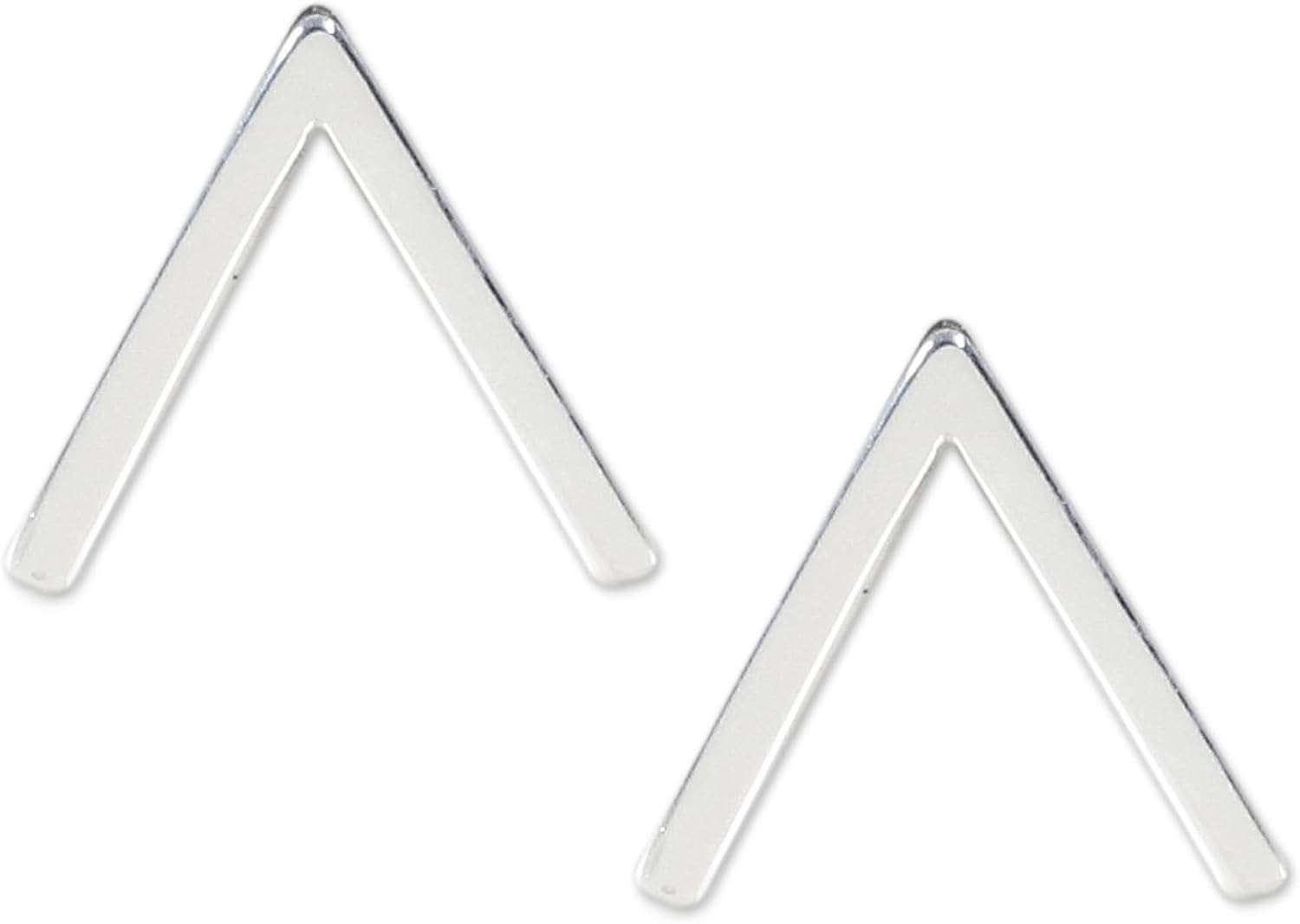 NOVICA Artisan Handmade Sterling Silver Post Earrings Pointed from Thailand Drop Modern [0.4 in L x 0.4 in W] ' Shimmering Mountains'