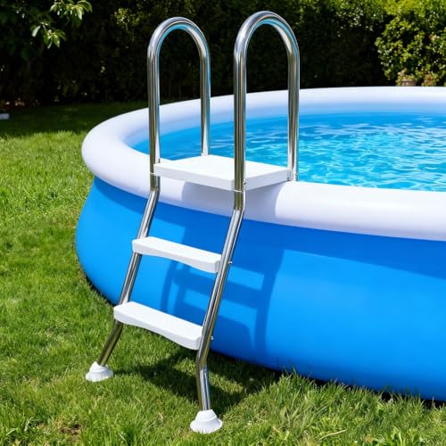 Escalera para piscina encima del suelo doble cara 2 pasos miniatura 1