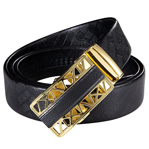 Image of Barry.Wang Mens 2 Pack Ratchet Belts Leather Adjustable 1 3 /8 inch Gift Box