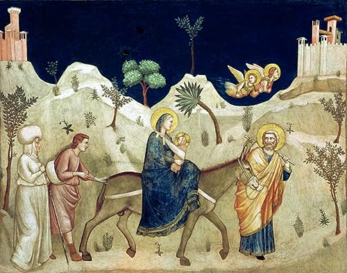 Giotto Di Bondone Fuite en Egypte tableau toile pour habiller un mur vide 60x90