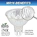 Simba Lighting Halogen MR16 35W 12V Light Bulbs (10 Pack) for Landscape, Track Lights, Fiber Optics, Desk Lamps, FMW C Spotlights with Glass Cover, GU5.3 Bi Pin Base, 2700K Warm White Dimmable