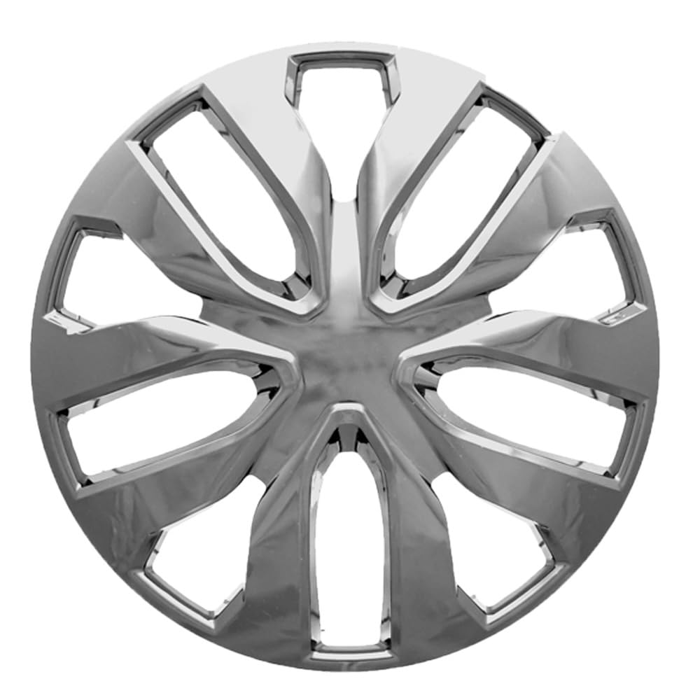 OxGord Hubcaps Wheel Covers - (Set of 4) Hub Caps Wheels Rim Cover - Car Accessories Silver Hubcap Standard Steel Rims - Snap On Auto Tire Replacement Exterior Cap (Chrome, 17 Inch)