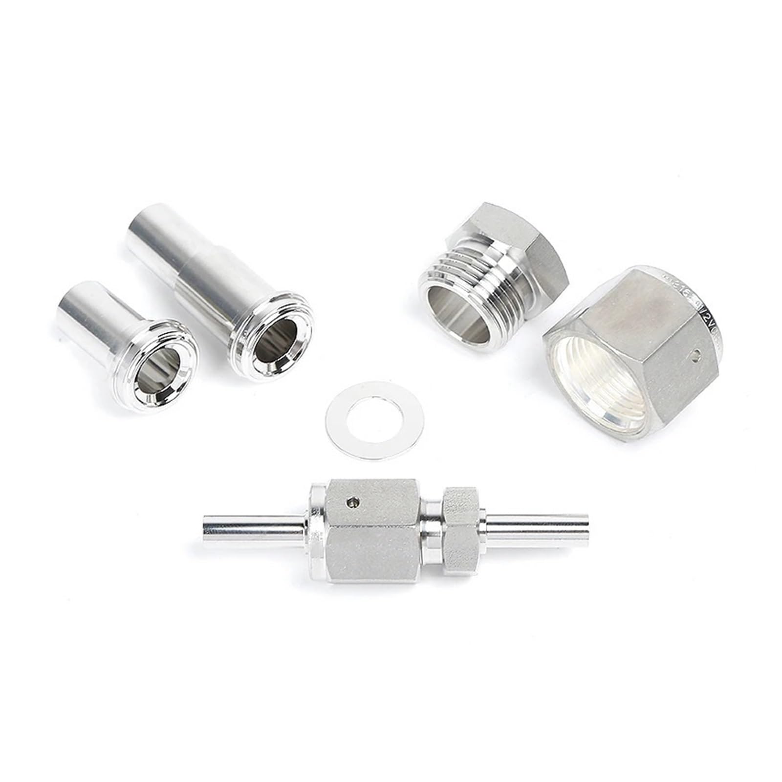 ZHGUIMING Juego de cinco piezas de tuerca VCR importada, junta de soldadura de tubería VCR de 1/4, junta de VCR de 1/2, varilla corta VCR 316(1inch,Short Rod)