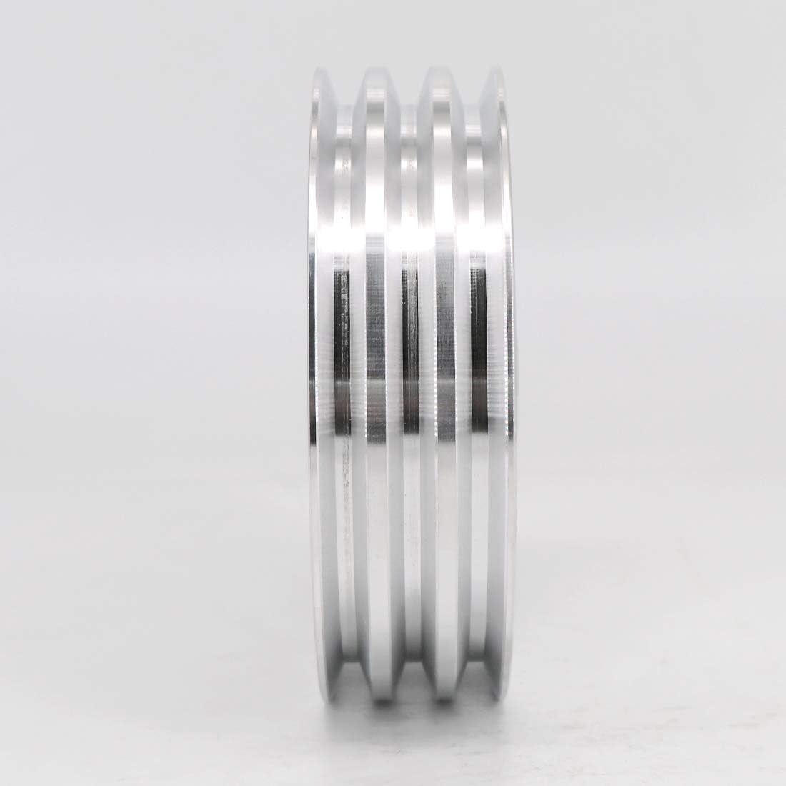 KIPA Aluminium triple groove crankshaft pulley For SB Chevy SBC 350 Crank SWP Short Small Block Chevy with a Short Water Pump 6.6" Satin Aluminium Finish Durable 3-Groove #8858