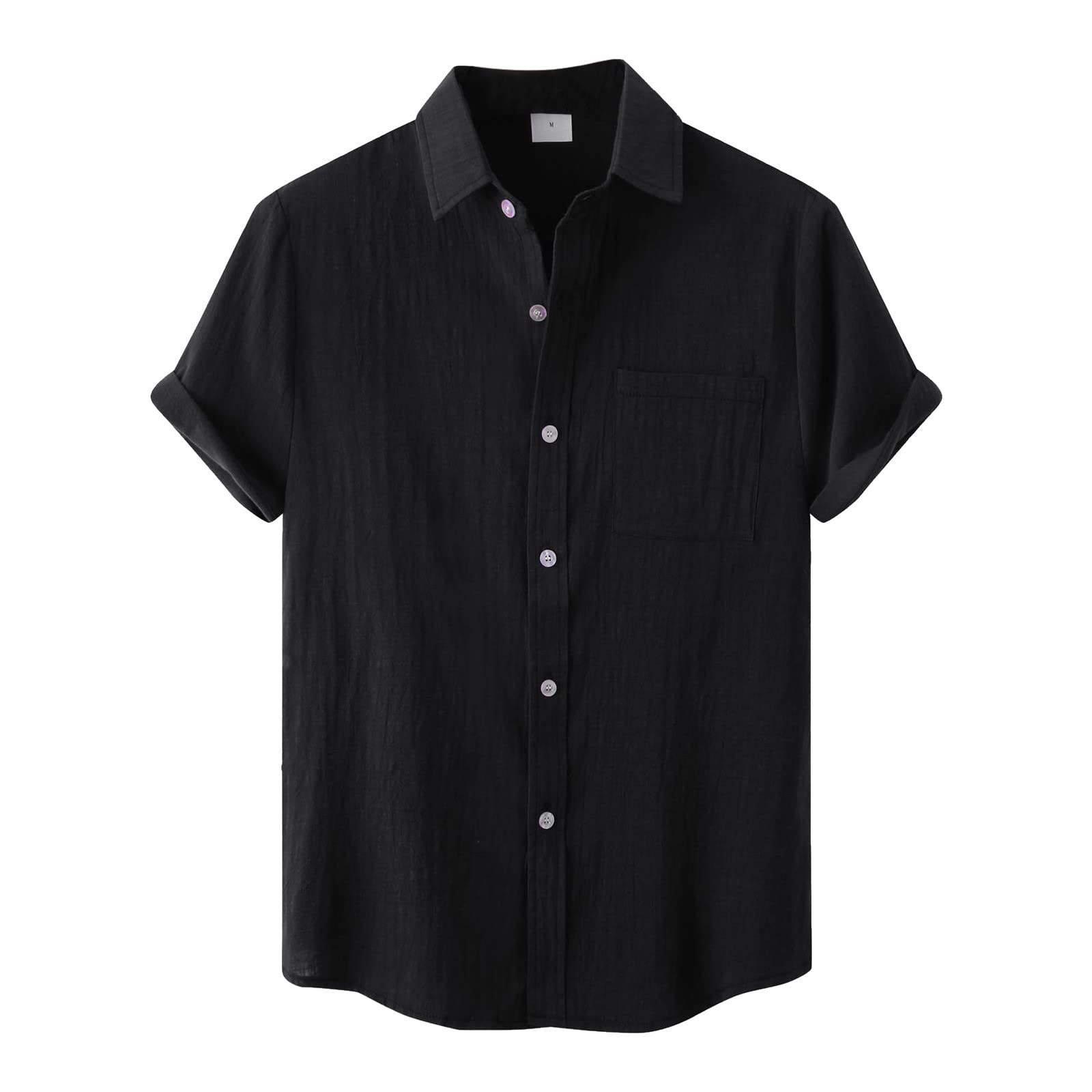 HUTcPNy Camisa Hawaiana Hombre Fashion Camisas Sueltas Sólido Color Top Casual, Camisa Hombre Verano Manga Corta, Camisas Modernas Casuales Vintage Hawaiana Informal Estampado Botones Camisas