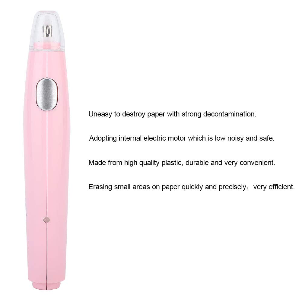 Electric Handy USB Charging Refillable Eraser Art Eraser for Drawing with 16 Replacement Refills Pink (Pink)