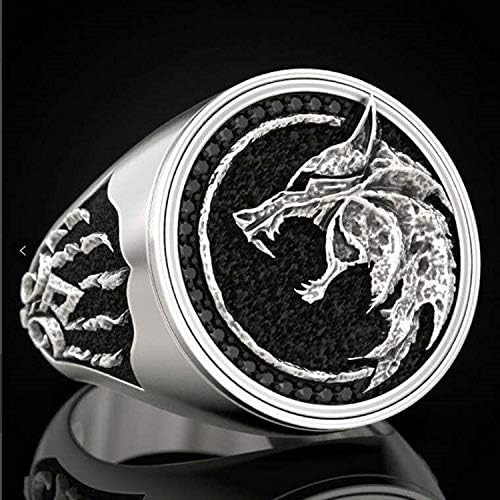 Vintage Gothic Cool Rings Norse Viking Ring Stainless Steel Wolf Head Wolf Paw Rings Wizard Warrior Hunter Embossed Nordic Retro Hunter Cool Bands Jewelry for Men - Image 4