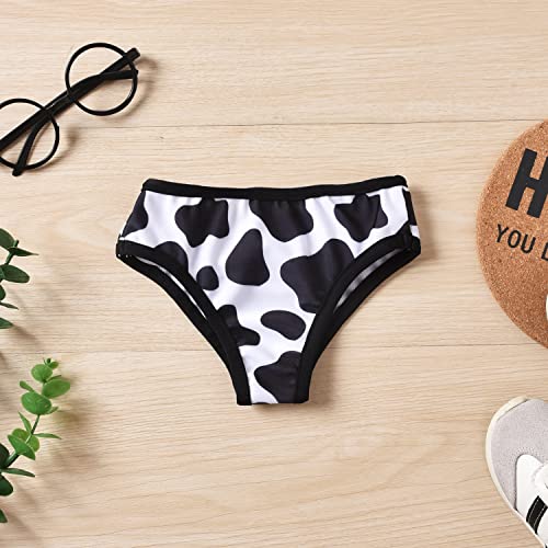 Aalizzwell Little Girls Bikini Set Toddler Bathing Suit Swimwear Swimsuit Swimming Beach Wear With Shorts 3-4T Cow 3 Piece #TOP5