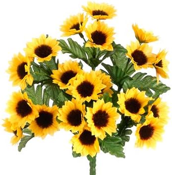 Assorted Size Bright Yellow Mini Sunflower Bloom Bouquet Set of 4 Bouquets