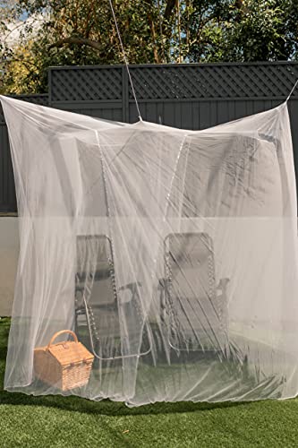 EVEN NATURALS Luxury Mosquito Net for Double to King Size Bed Canopy | Camping Screen House | Finest Mesh – 300 Holes per Square Inch, 2 Entries, Easy to Install, Hanging Kit, Storage Bag (Large)