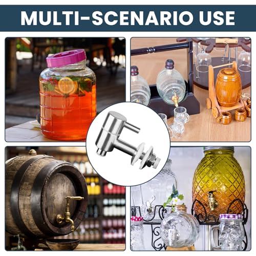 Sporgo 2 Stück Edelstahl Getränkespender Zapfhahn: Ersatzzapfhahn für Getränkespender, Bierzapfhahn Wasserspender Ersatzzapfen, Getränkespender Zapfhahn für Wein Bier Saft Kaffee (16mm) - B