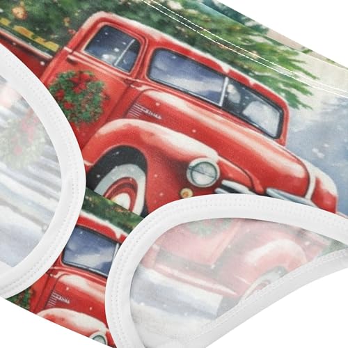 Fun Print Toddler Girls Underwear 2t Cotton Panties Little Girl Vintage Red Truck Christmas Winter Briefs Kids Undies4