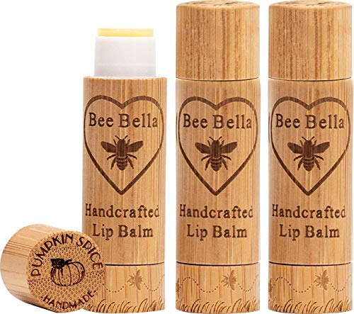 Bee Bella Lip Balm Pumpkin Spice (3 Pack)- With Beeswax,