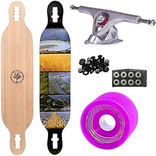 Paris Raw Trucks Woodstock Mojo 41.5" Bamboo Longboard Complete ABEC 9 Bearings