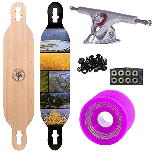 Paris Raw Trucks Woodstock Mojo 41.5" Bamboo Longboard Complete ABEC 9 Bearings