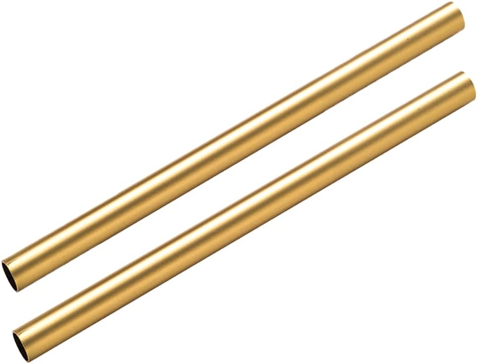 Brass Round Tube Hollow Straight Hard 9mm 9.5mm OD 0.2mm To 2mm Wall Thickness 500mm Length 2pcs(9mm*1mm*500mm)