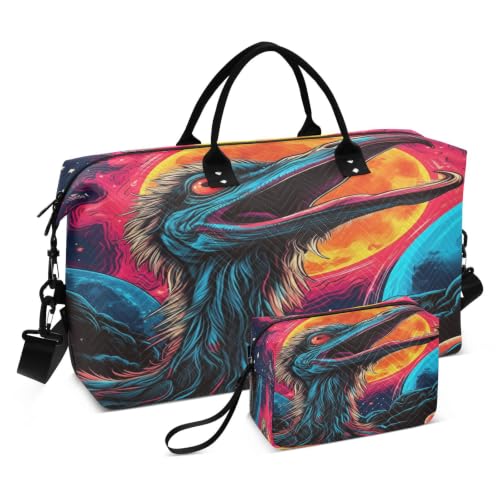 Sac de voyage autruche aquarelle idéal pour vos escapades de week-end