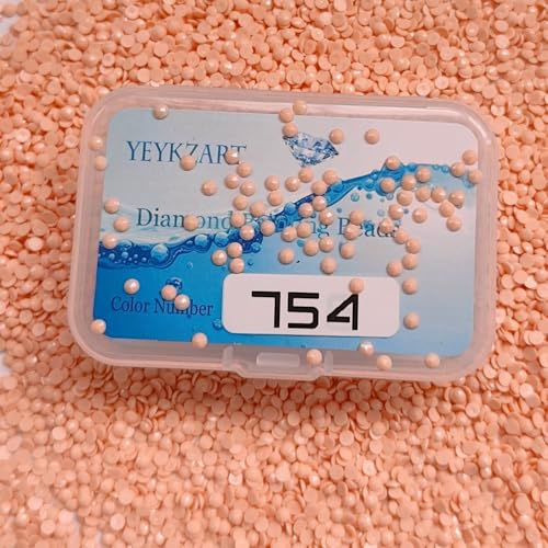 YEYKZART 754 Diamond Painting Replacement Diamonds Drills Beads Drills Gems Round for Diamond Art Missing Color 3500 PCS