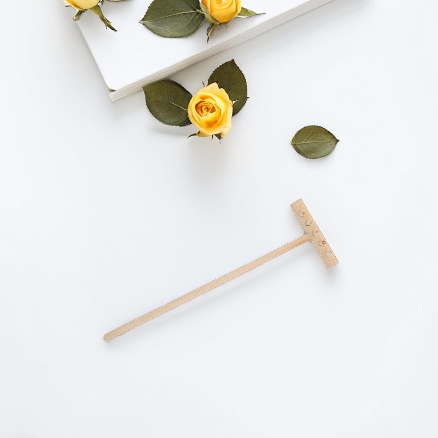 Mini Zen Garden Rake Tool, Wood Beige Miniature Sand Rake for Meditation image 5