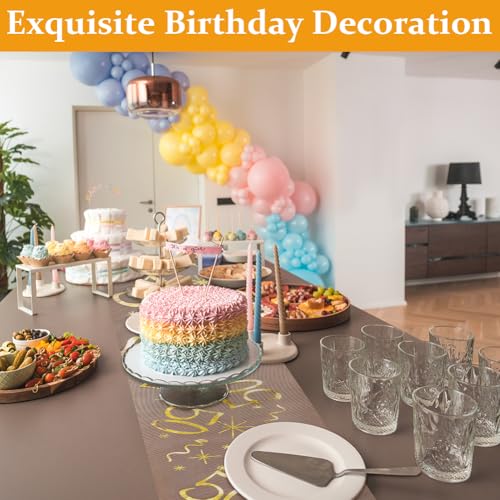 Miniatura 7 de Osdue Camino De Mesa Dorado, 10m X 28cm Decoración De Mesa Para 50 Años, Camino De Mesa Dorado De Tul Para Cumpleaños Para Decoración, Boda, Fiesta, Vacaciones, Aniversario