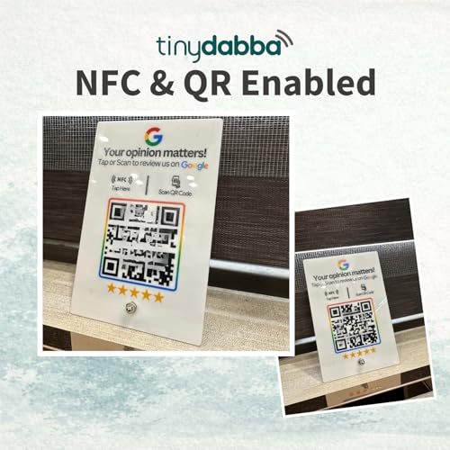 tinydabba 2mm Acrylic NFC and QR Review Standee 4x6 inch by tinydabba - 2