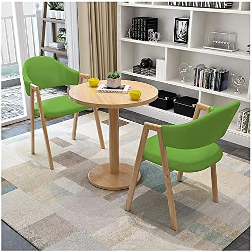 1 Table 2 PU Leather Chairs Office 4s Car Shop Hotel Lobby Small Balcony Round Table 60cm Tea Shop Living Room Cinema (Color :) (Green)
