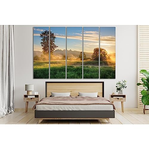 Cuadro de paisaje natural en lienzo de 5 piezas ZELLART decoración 90x60 cm