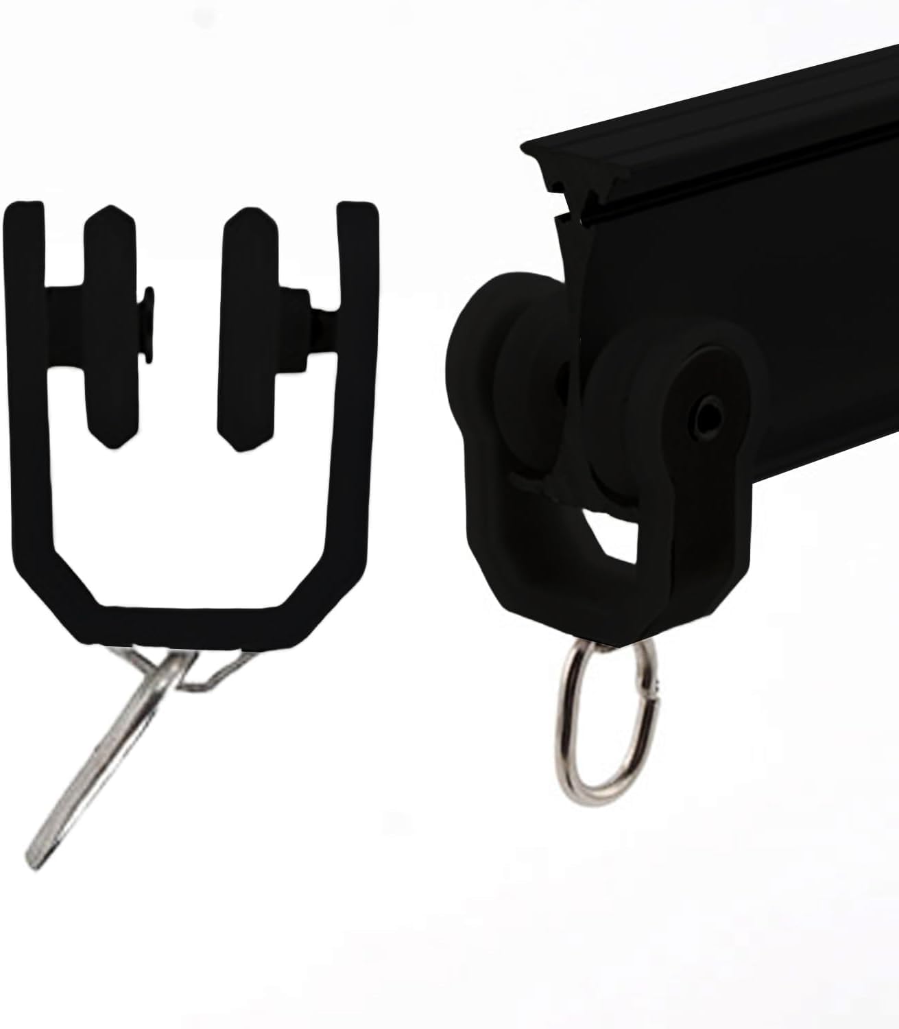 Jos & Haz Curtain Rail Accessories (20 Pieces Curtain Rail Roller Hooks (Black))